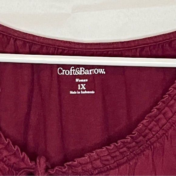 Croft & Barrow, Red, V-Neck, Long Sleeve Blouse, Size 1X - Picture 13 of 13